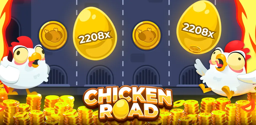 Gallinas y huevos dorados con multiplicador 2208x en Chicken Road